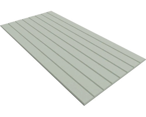 Wandpaneel oder Deckenpaneel mit mehreren parallelen Längsrillen für eine moderne Wandverkleidung.