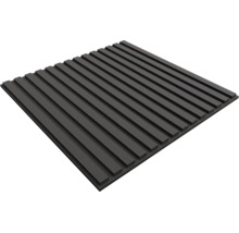 Schwarze Antivibrationsmatte aus Gummi mit Rillenstruktur für Waschmaschinen.