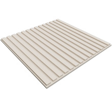 Quadratisches Wandpaneel mit parallelen Lamellen und strukturierter Oberfläche.