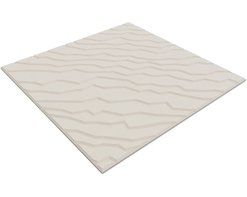 Quadratisches 3D-Wandpaneel mit einer reliefartigen, wellenförmigen Oberflächenstruktur.