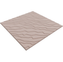 Quadratische Wandfliese mit strukturierter Oberfläche und Wellenmuster in Reliefoptik.