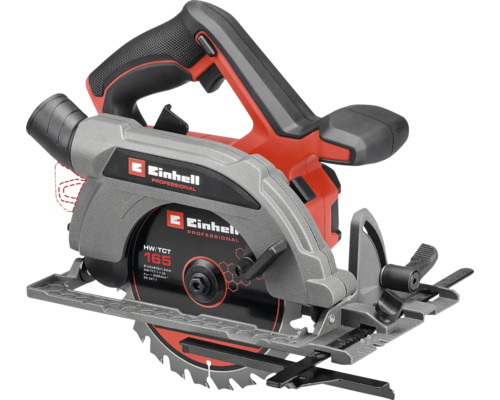 Einhell Professional Handkreissäge mit Sägeblatt Durchmesser 165 Millimeter, Parallelanschlag und Staubabsaugung.