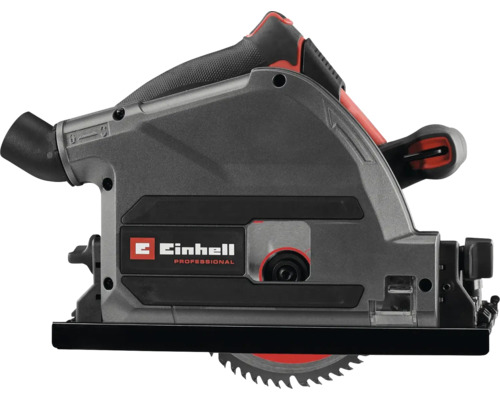 Einhell Professional Tauchsäge mit Sägeblatt und Staubabsauganschluss.
