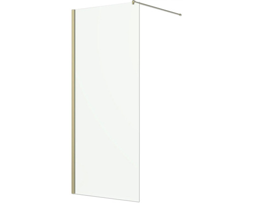 Walk-in-Duschwand aus Glas mit Wandprofil und Stabilisierungsstange