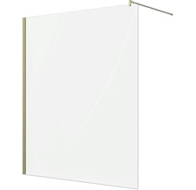 Walk-In Duschwand aus Glas mit Wandprofil und Stabilisationsstange.