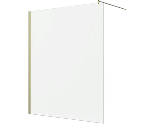 Walk-In Duschwand aus Glas mit Wandprofil und Stabilisationsstange.