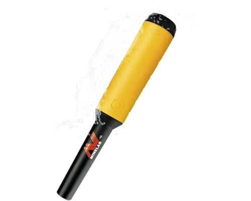 Wasserdichter Pinpointer-Metalldetektor von Minelab mit Minelab Logo.