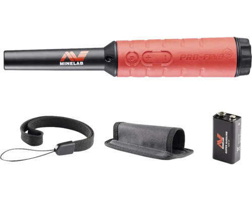 Minelab Pro-Find Pinpointer Metalldetektor Set inklusive Handschlaufe, Gürtelholster und 9 Volt Batterie.