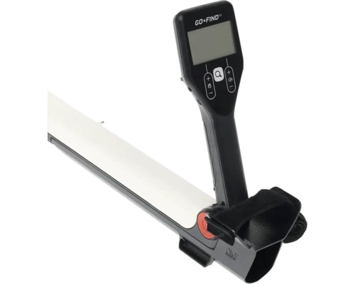 Metalldetektor Go-Find 11 mit digitalem Display, Handgriff und verstellbarer Armstütze.