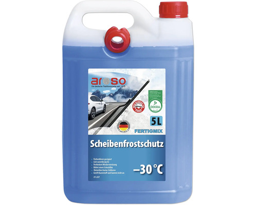Aroso Scheibenfrostschutz Fertigmix bis minus 30 Grad, 5 Liter Kanister mit Ausgießer, DEKRA geprüft.
