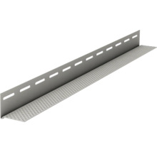 Lüftungsprofil in L-Form aus Metall mit Langlöchern und feiner Rundlochung.