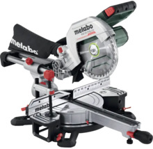 Metabo Akku-Kapp- und Gehrungssäge KGS 18 LTX BL 216 mit Zugfunktion, Sägeblatt und Spänefangsack.