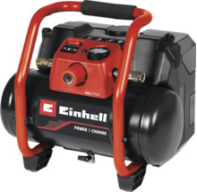 Tragbarer Einhell Akku-Kompressor der Power X-Change Serie, ölfrei, mit Manometer und Druckregler.