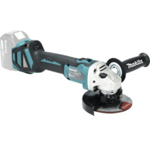 Makita Akku-Winkelschleifer DGA513 mit 18 Volt, 125 Millimeter Scheibendurchmesser, inklusive Zusatzgriff und Schutzhaube.