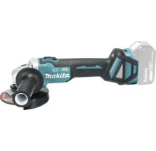 Makita Akku-Winkelschleifer mit bürstenlosem Motor, Zusatzhandgriff und 18 Volt Lithium-Ionen-Akku.