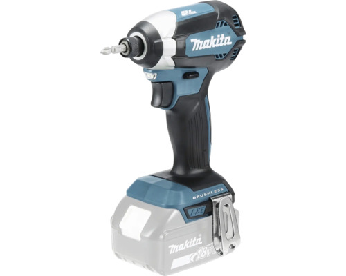 Makita Akku-Schlagschrauber 18 Volt LXT mit bürstenlosem Motor, Arbeitslicht und Gürtelclip.