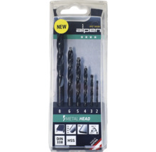 Alpen Spiralbohrersatz Metal Head HSS für Metall, 6-teilig, Größen 2, 3, 4, 5, 6 und 8 Millimeter, DIN 338.
