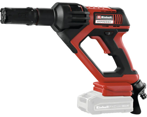 Einhell Akkumulator-Mitteldruckreiniger Hypresso mit Akkumulator und Pistolengriff.