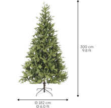 Künstlicher Weihnachtsbaum, Höhe 300 Zentimeter, Durchmesser 182 Zentimeter, inklusive Metallständer.