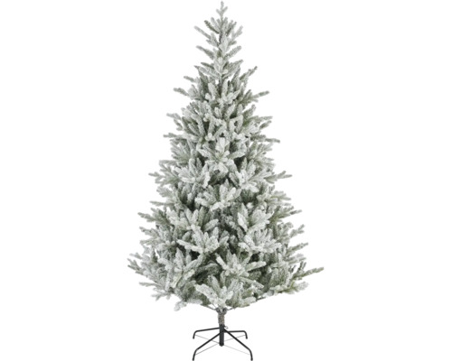 Künstlicher Weihnachtsbaum, beschneit, mit Metallständer.