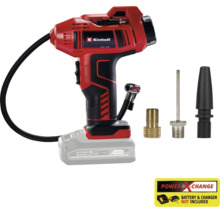 Einhell Akku-Autokompressor Power X-Change mit drei Adaptern, ohne Akku und Ladegerät.