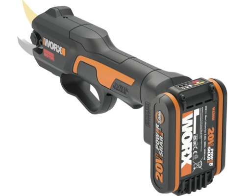 WORX Akku-Astschere mit bürstenlosem Motor und 20 Volt Akku aus der Power Share Serie.