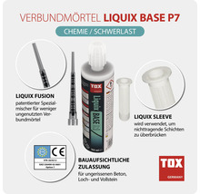 TOX Verbundmörtel Liquix Base P7 Set mit Statikmischer, Ankerhülse, ETA-Zulassung und CE-Kennzeichnung für Beton, Loch- und Vollstein.