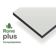 Rone plus Kompaktplatte mit dunklem Kern und Rone plus Logo.