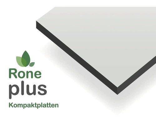 Rone plus Kompaktplatte mit dunklem Kern und Rone plus Logo.