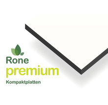 Rone Logo und Detailansicht einer Kompaktplatte mit dunklem Kern.
