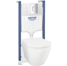 Grohe Wand WC Element mit Unterputz Spülkasten und Betätigungsplatte montiert mit hängender Toilette