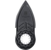 Fein Starlock Schleifplatte für Multitool, dreieckige Form mit Starlock-Aufnahme und Fein Logo.