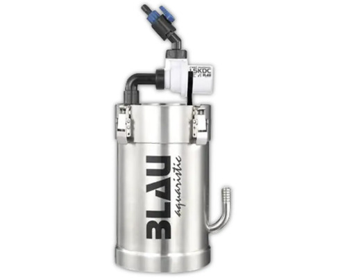 Auenfilter aus Edelstahl fr Aquarien mit Schlauchanschlssen und Pumpe der Marke Blau Aquaristic.