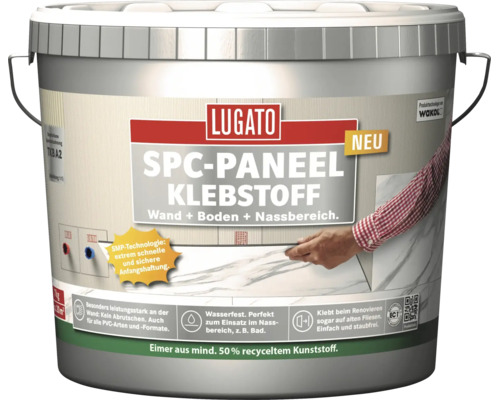 Lugato SPC Paneel Klebstoff für Wand und Boden in Nassbereichen im 7 Kilogramm Eimer