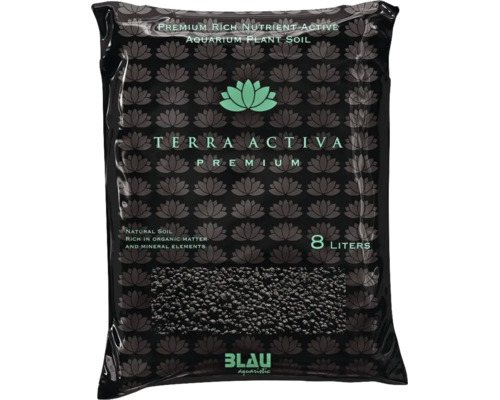 BLAU aquaristic Terra Activa Premium Aquarium Pflanzenerde, 8 Liter Sack mit nährstoffreichem, natürlichem Bodengrund für Wasserpflanzen.
