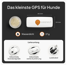 GPS Tracker weenect für Hunde 28 g, 6 x 2,4 x 1,5 cm, weiß
