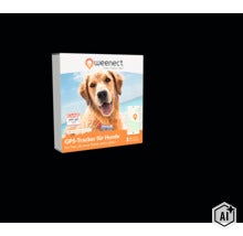 GPS Tracker weenect für Hunde 28 g, 6 x 2,4 x 1,5 cm, weiß (Image AI modified or generated)