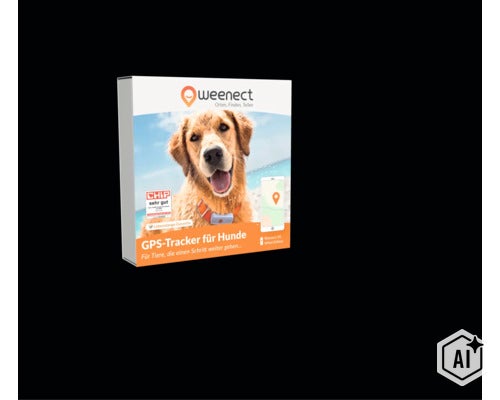 GPS Tracker weenect für Hunde 28 g, 6 x 2,4 x 1,5 cm, weiß (Image AI modified or generated)