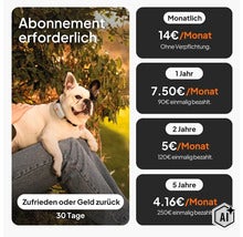 GPS Tracker weenect für Hunde 28 g, 6 x 2,4 x 1,5 cm, weiß (Image AI modified or generated)