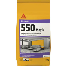 SikaWall 550 Magic Designspachtelmasse, 3 Kilogramm, Betongrau, zur Herstellung moderner Sichtbetonflächen im Innenbereich.