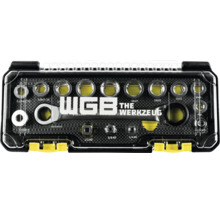 WGB Steckschlüsselsatz mit Ratschenschlüssel, verschiedenen Stecknüssen und Adaptern im Koffer.
