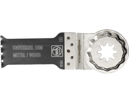 Fein E-Cut Universal BIM Sägeblatt für Multitools, geeignet für Metall und Holz, mit Starlock Plus Aufnahme.