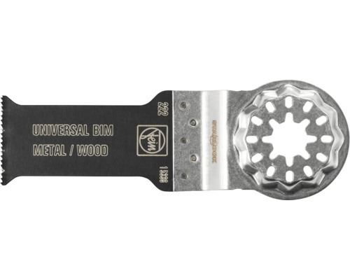 Fein E-Cut Universal Bi-Metall-Sägeblatt für Multifunktionswerkzeuge mit Starlock-Aufnahme für Holz und Metall.