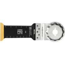 Fein E-Cut Carbide Pro Sägeblatt für Metall mit Starlock Max Aufnahme, Messskala und Fein Logo.