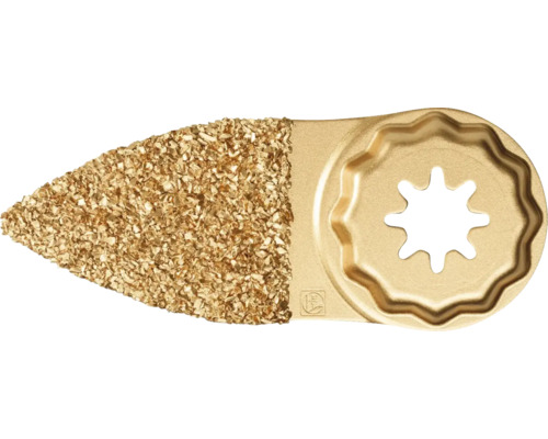 Hartmetall-Sägeblatt in Fingerform für Multifunktionswerkzeug zur Bearbeitung von Fliesen und Fugen.