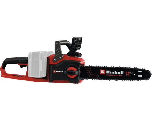 Einhell Professional Akku-Kettensäge mit 35 Zentimeter Schwertlänge und Oregon-Sägekette.