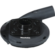 Makita Absaughaube für Winkelschleifer zum staubarmen Schleifen mit Bürstenkranz, Anschluss für Staubsauger und Makita Logo.