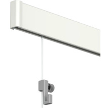 Bilderleiste mit Aufhängeseil und verstellbarem Bilderhaken aus Metall zur Wandmontage