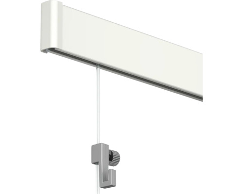 Bilderleiste mit Aufhängeseil und verstellbarem Bilderhaken aus Metall zur Wandmontage