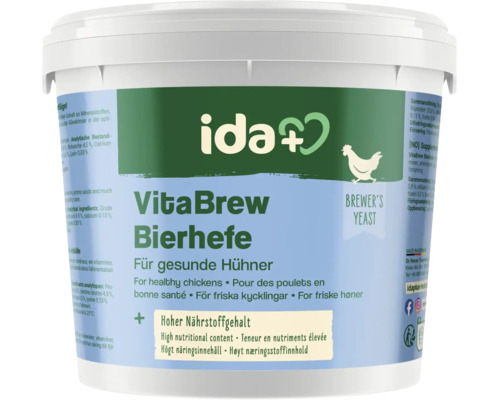 ida plus VitaBrew Bierhefe für Hühner im Eimer mit hohem Nährstoffgehalt als Ergänzungsfuttermittel